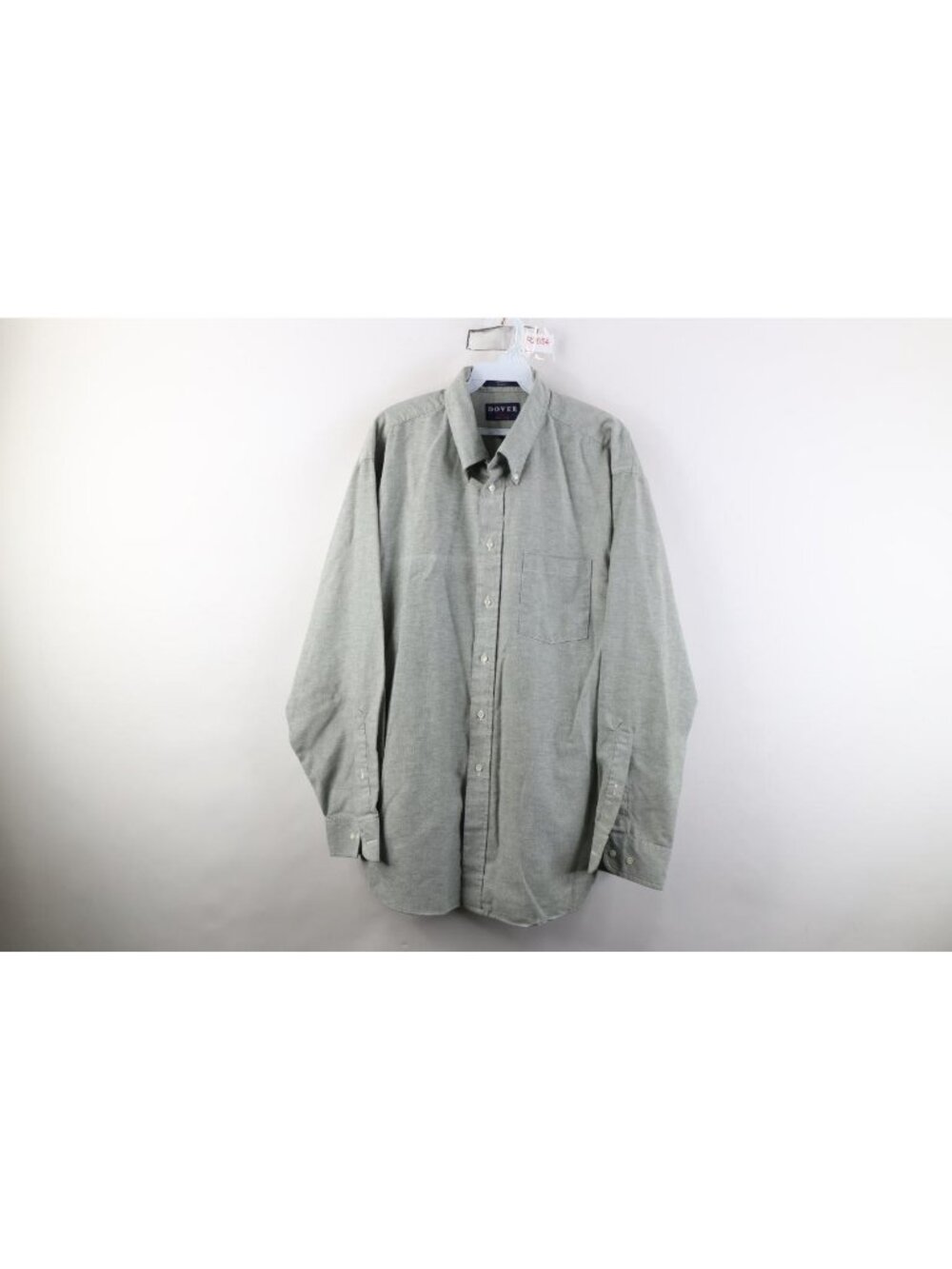Vtg 90s Streetwear Mens 17.5 34/35 Distressed Oxford Button Down Shirt Green USA